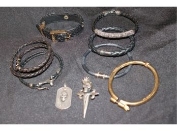 Mens Accessories - Skull Pendant By KB Sterling 925, Niansai Bracelet, Louis Vuitton Bracelet, DY & Just