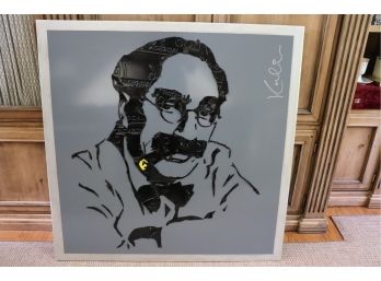 Signed Michael Kalish 04 Original Pop Culture/ Americana License Plate Art - Groucho Marx