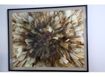 Gorgeous Mitchell Gold, Bob Williams Feather Wall Art Print In A Large Matted Shadow Box Frame