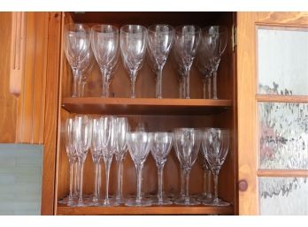 Large Collection Of Lenox Stemware Includes Wine Glasses & Champagne Flutes