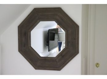 Octagonal Mirror In Wood Frame