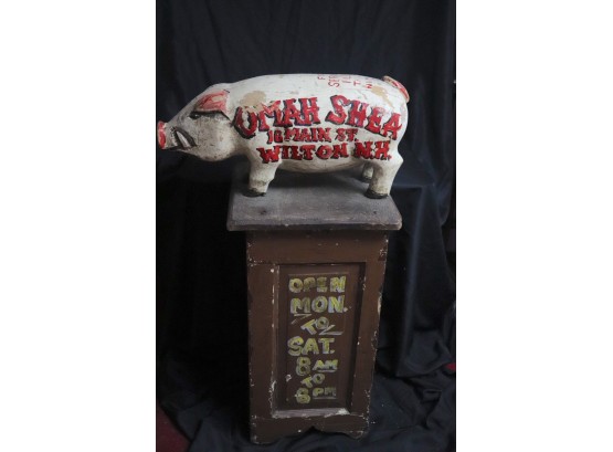 Vintage Butchers Shop Display - All Meats Cut Wood Block Display Piece Amazing For Your Restaurant Or Shop