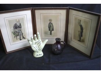Collection Includes 3 Prints Includes Small Sterling Painted Jug & The Hand- Palm Reader!