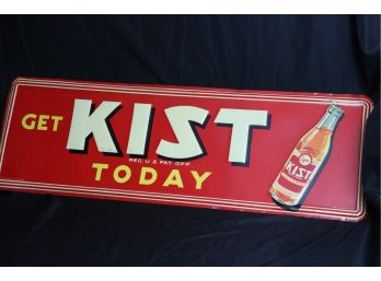 Vintage Kist Soda Aluminum Sign Get Kist Today Stout Sign Co. St. Louis Made In USA
