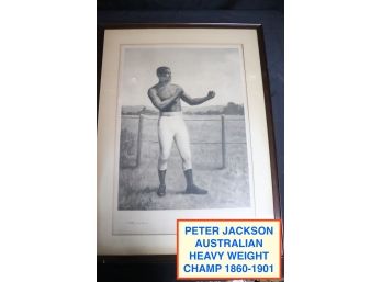 Vintage Boxer Print Signed Peter Jackson