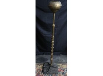 Vintage Kerosene Torch Lantern With Claw Base With Hammered Detail & Claw Foot- Unique Piece