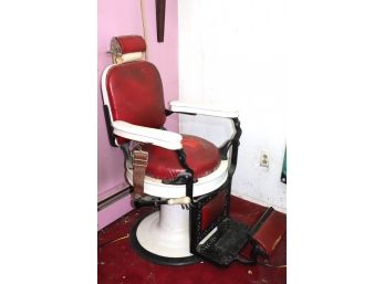 Vintage Barber Chair - Theo.A.Kochs Company Chicago- Needs Restoration, Arm Has A Repair