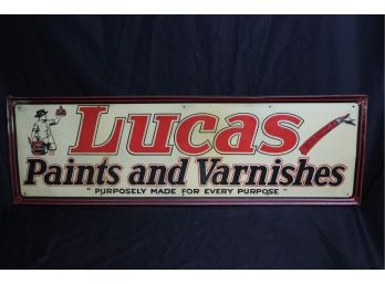 Vintage Lucas Paints & Varnishes Aluminum Sign