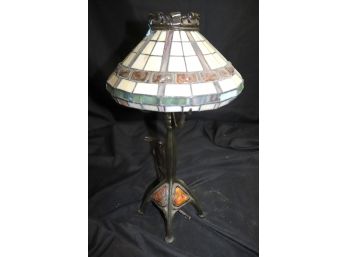 Small Tiffany Style Slag Glass Desk Lamp