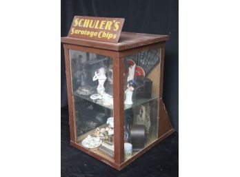 Vintage Schulers Saratoga Chips Display Case With A Collectibles