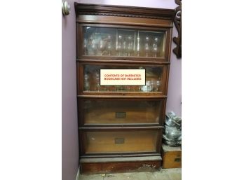 Antique Barrister Bookcase With 4 Compartments By The Globe Wernicke Co. Of Cincinnati - Original Glass!