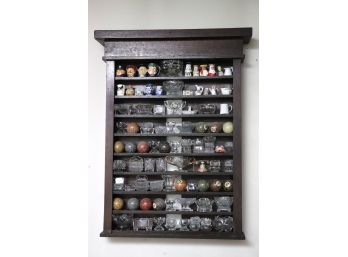 Vintage Wall Shelf Filled With Collectibles - Amazing Collection Of Vintage Pool Balls, Cut Glass & More