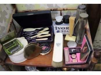 Vintage Ladies Toiletry Set, Antique Clothes Brush, Ivory Soap, Cutex  Manicure Set & More