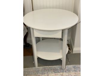 Shabby Chic Decorator Circular Side Table With A Fabulous Tablecloth