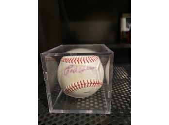 Earl Wilson Signed Baseball In Acrylic Box