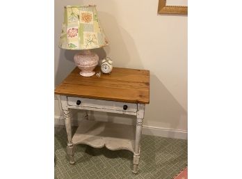 Distressed Shabby Chic Style Side Table With Decorative Accessories