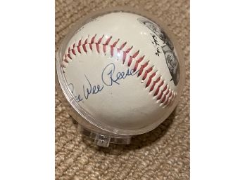 Pee Wee Reese Signed Baseball In Acrylic Cover