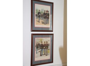 Pair Of Framed Vintage Military Style Prints By H.A. Ogden