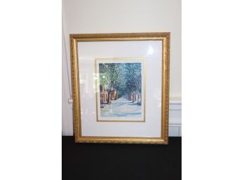 Framed Signed Barbara A Girardi Lithograph - A Village Of Provence France