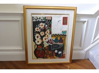 Untitled Numbered Lithograph In Gilded Frame