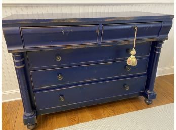 Beautifully Distressed Classic Ralph Lauren Navy Chest With 5 Drawers