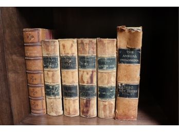 6 Antique Leather Bound Books From The 1800s