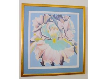 Decorative Floral Lithograph With Muted Tones, Edition 73/200