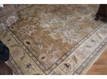 Handwoven Indian Style Area Rug In Earth Tones  119W X 161L