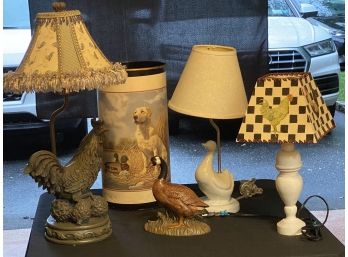 Fun Eclectic Assortment Of Farmhouse Inspired Decorative Table Lamps