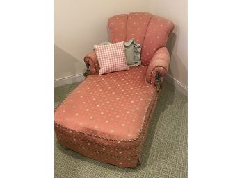 Vintage Upholstered Channel Back Chaise Lounge