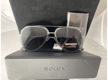 Bolon Unused Polarized Womens Sunglasses With Silver Frame And Tags