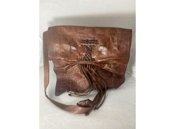 Carlos Falchi Large Crossbody Leather Handbag