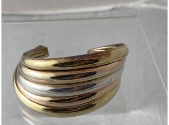 Modern Sterling Silver Open Cuff Bracelet