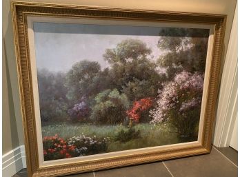 Oversized Painting Of Pretty Garden By McLean