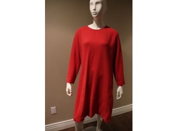 Antonelli 100 Wool Long Sleeve Red Dress  Unused With Tags