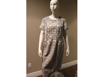 Escada Woman's Lined Printed Short Sleeve Dress