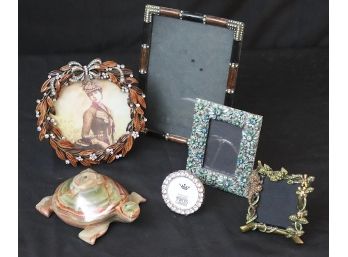 5 Assorted Jay Strongwater Style Embellished Photo Frames & More