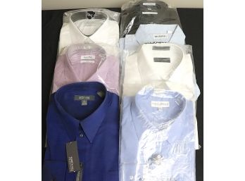 7 Assorted Mens Dress Shirts By Calvin Klein, Kenneth Cole Reaction & More