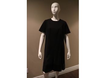 Akris Punto Womans Black A-line Short Sleeve Dress