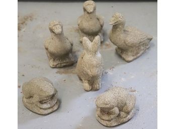 Assorted Cement Animal Garden Ornaments  Toads, Ducks & Rabbit