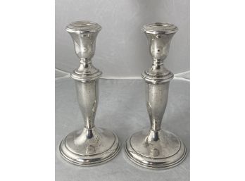 Pair Of AMC Sterling Silver Candlesticks Number 195 Total Wt. Approx 21.7 Ozt