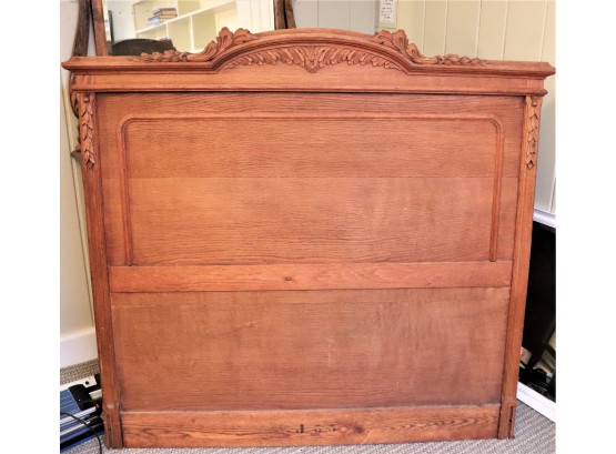 Vintage Full-Size Headboard With Carved Detail