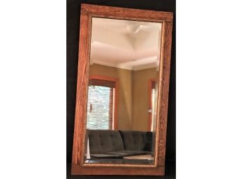 Beautiful Beveled Edge Wall Mirror In A Solid Wood Frame