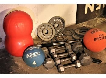 Collection Of Assorted Weights And Dumbbells