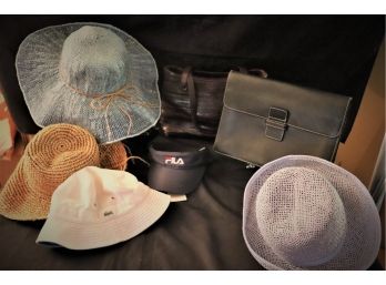 Womens Handbags, Sharif Made In USA, Sun Hats By Renees NYC, Lacoste Hat Size 2 & Fila Visor With Tags