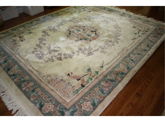 Beautiful Floral Sculpted Rug With Fringes - 128 Inches X 96 Inches