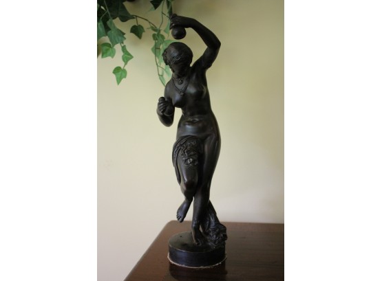 Beautiful Bronze Sculpture Of A Half Nude Woman Dancing