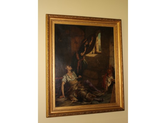 Antique Painting Of Lovers In Hiding By Laslett John Pott England 1864 Listed Artist