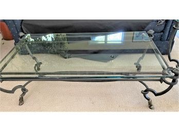 Coffee Table With A Beveled Glass Top Includes Night Stand With Different Glass