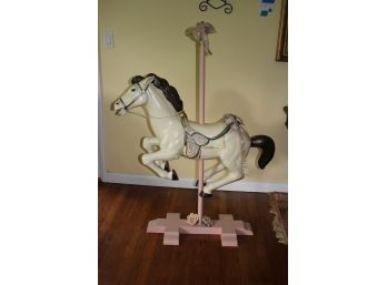 Decorative Plastic Hollow Carousel Horse On Stand Great For Decoration Or Dolls